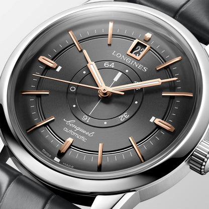Longines Conquest Heritage Central Power Reserve 38mm Antracit Automatisk Stålklocka L1.648.4.62.2
