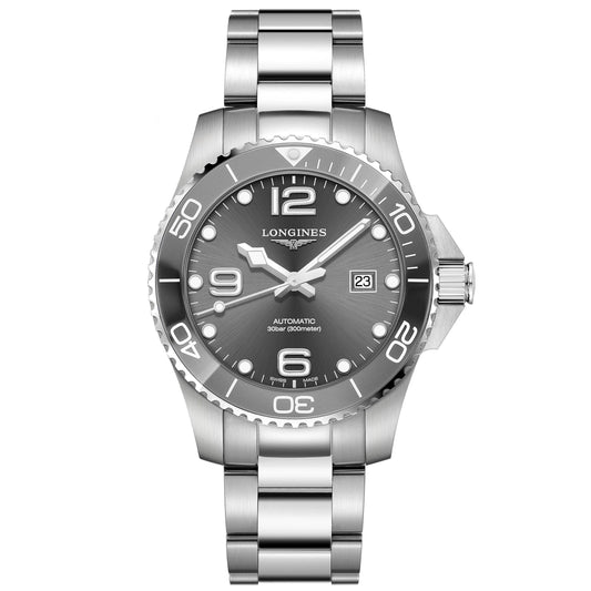 Longines Hydroconquest keramisk grå automatisk klocka L3.782.4.76.6