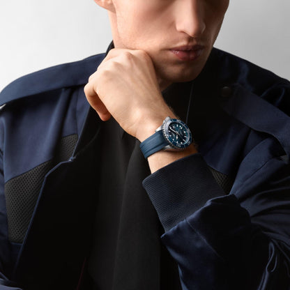 Longines Hydroconquest GMT 41mm blå automatisk stålklocka L3.790.4.96.9