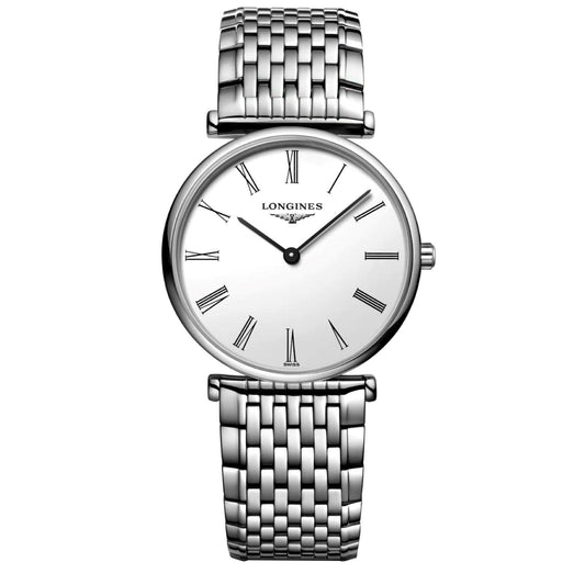 Longines La Grande Classique 29 mm vit kvartsstålklocka L4.512.4.11.6