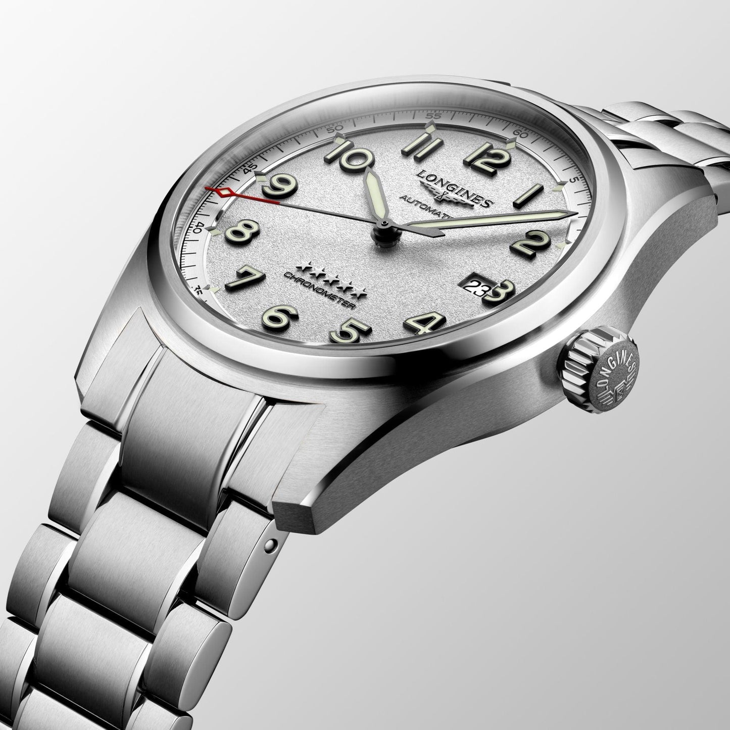 Longines Spirit 42mm Silver Automatic Steel Watch L3.811.4.73.6