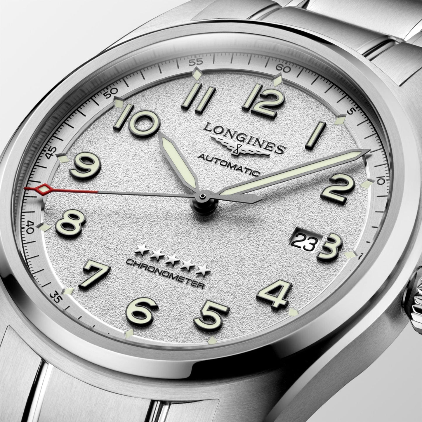 Longines Spirit 42mm Silver Automatic Steel Watch L3.811.4.73.6