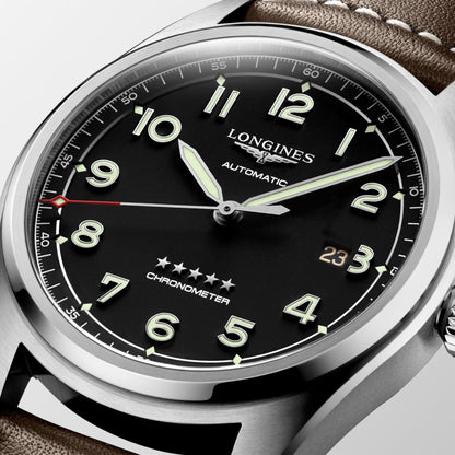 Longines Spirit 42mm svart automatisk stålklocka L3.811.4.53.0