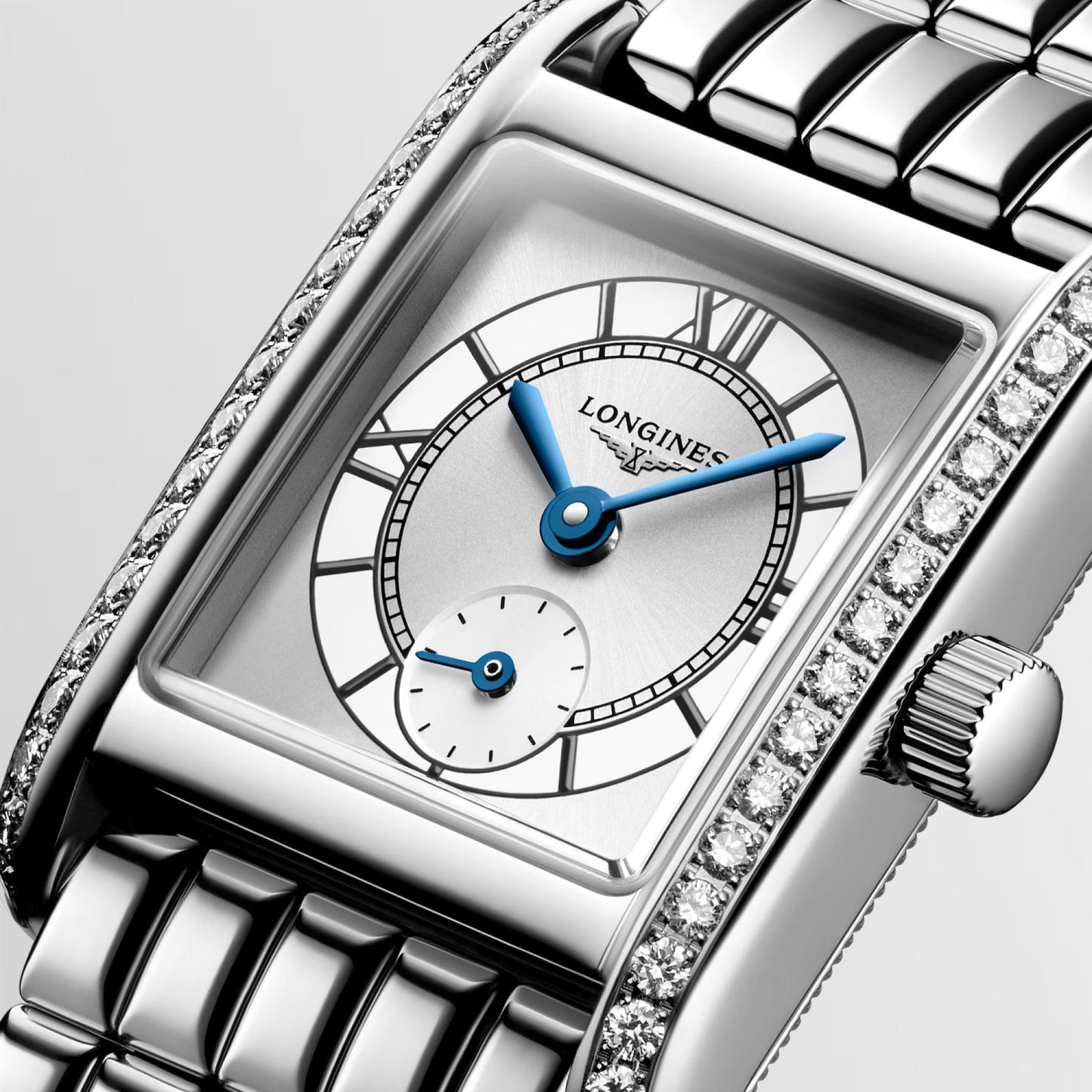 Longines Mini Dolcevita klocka 21.5x29mm silver diamanter kvarts stål L5.200.0.75.6