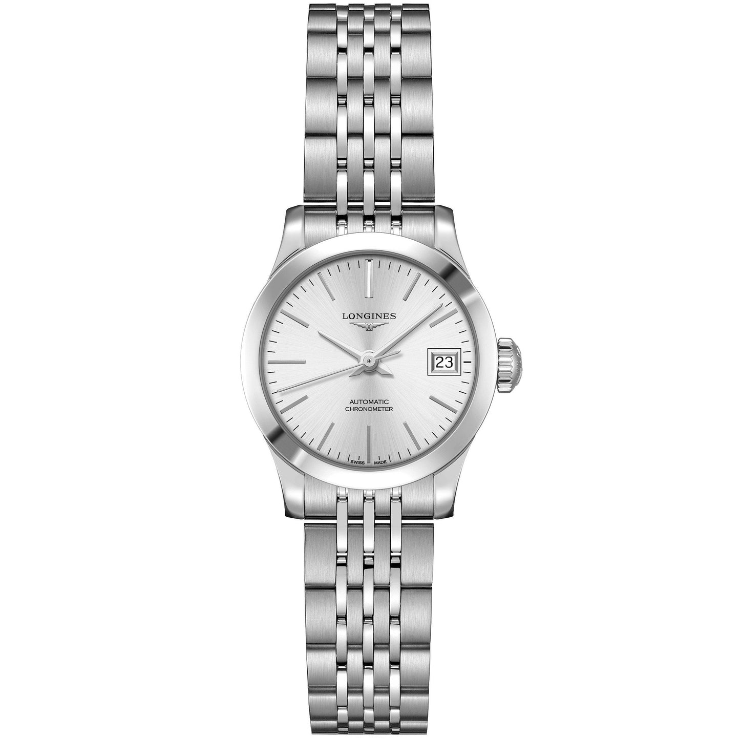 Longines Record Collection 26mm Silver Automatic COSC Steel Watch L2.320.4.72.6