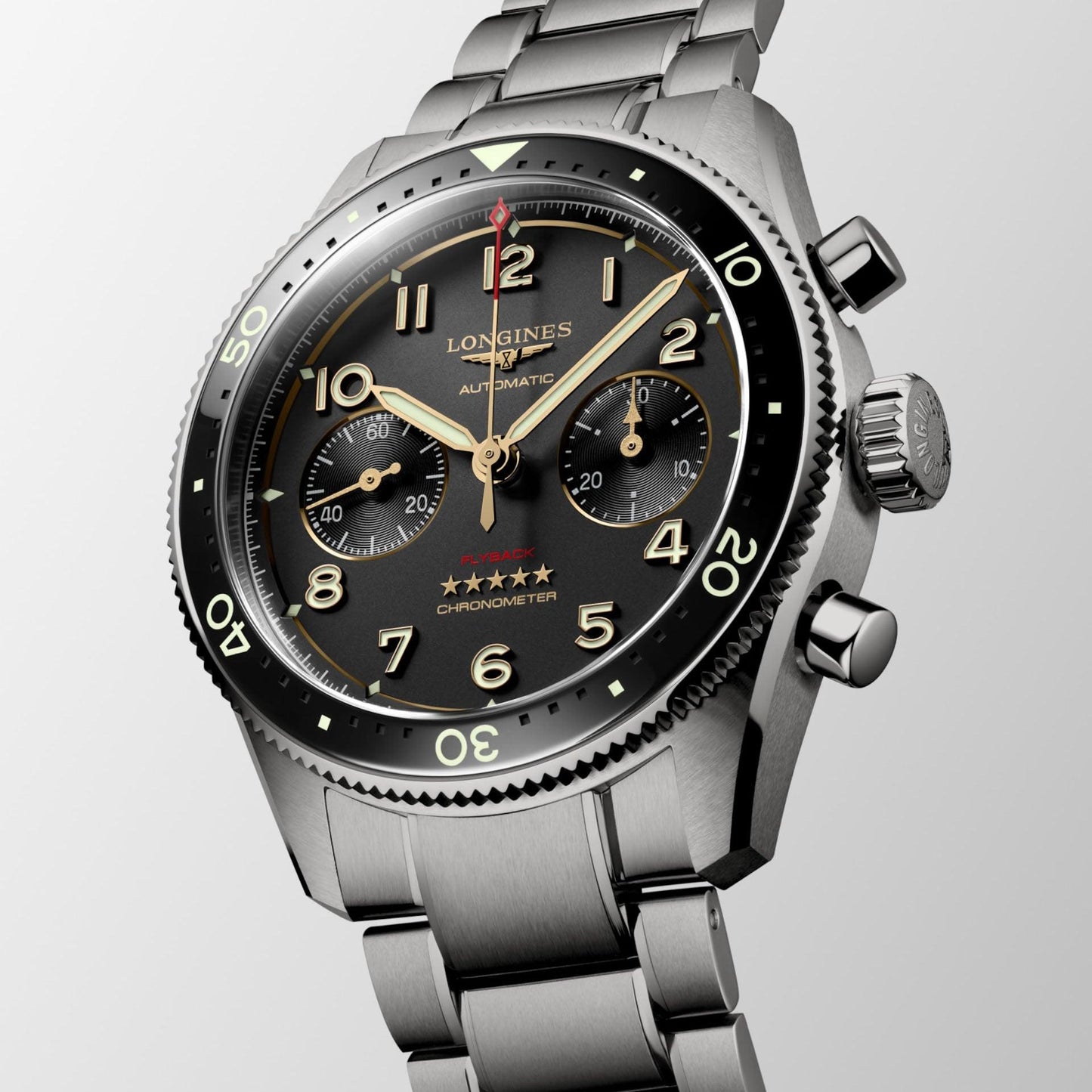 Longines orologio Spirit Flyback 42mm antracite automatico titanio L3.821.1.53.6