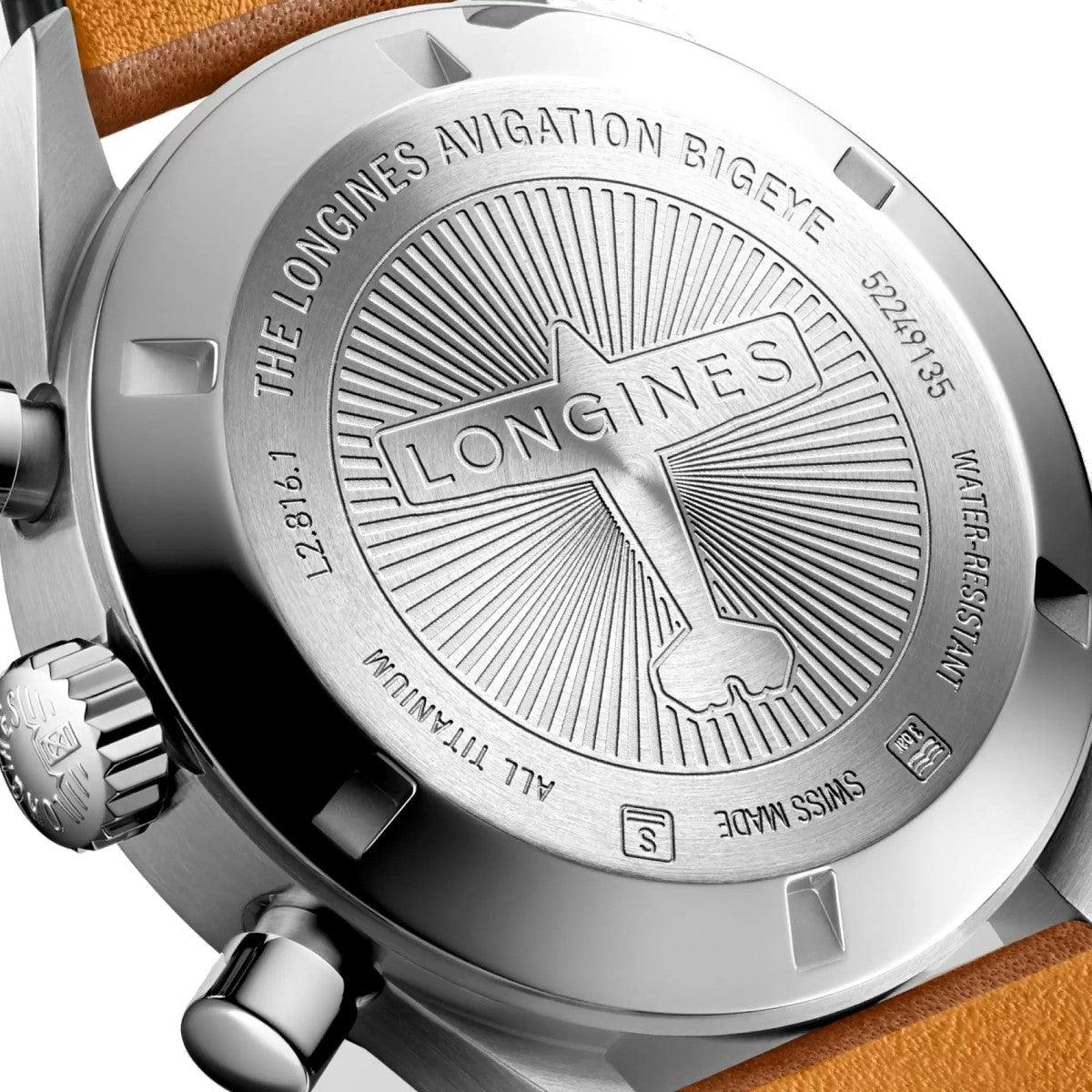 Longines orologio The Longines Avigation BigEye 41mm petrolio cronografo automatico titanio L2.816.1.93.2