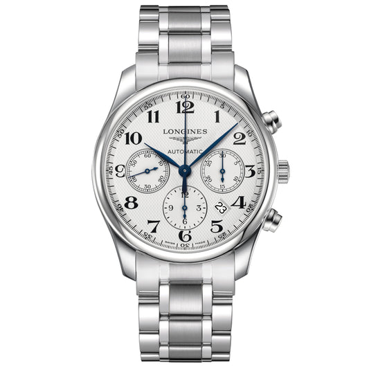 Longines klocka The Longines Master Collection Chronograph 42mm silver automatisk stål L2.759.4.78.6