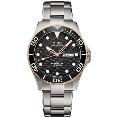 Mido Ocean Star Caliber 80 42mm svart automatisk stålklocka M042.430.21.051.00
