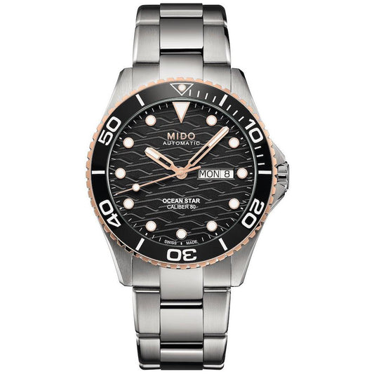 Mido Ocean Star Caliber 80 42mm svart automatisk stålklocka M042.430.21.051.00