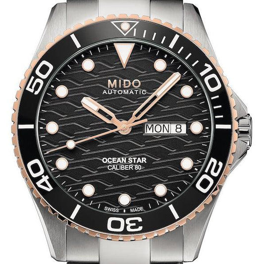 Mido Ocean Star Caliber 80 42mm svart automatisk stålklocka M042.430.21.051.00