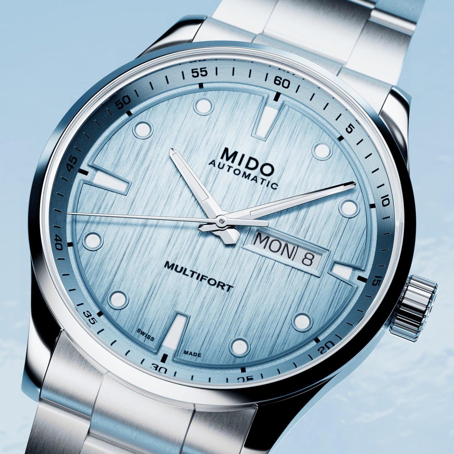 Mido Multifort M Freeze 42mm Turkos automatisk stålklocka M038.430.11.041.00
