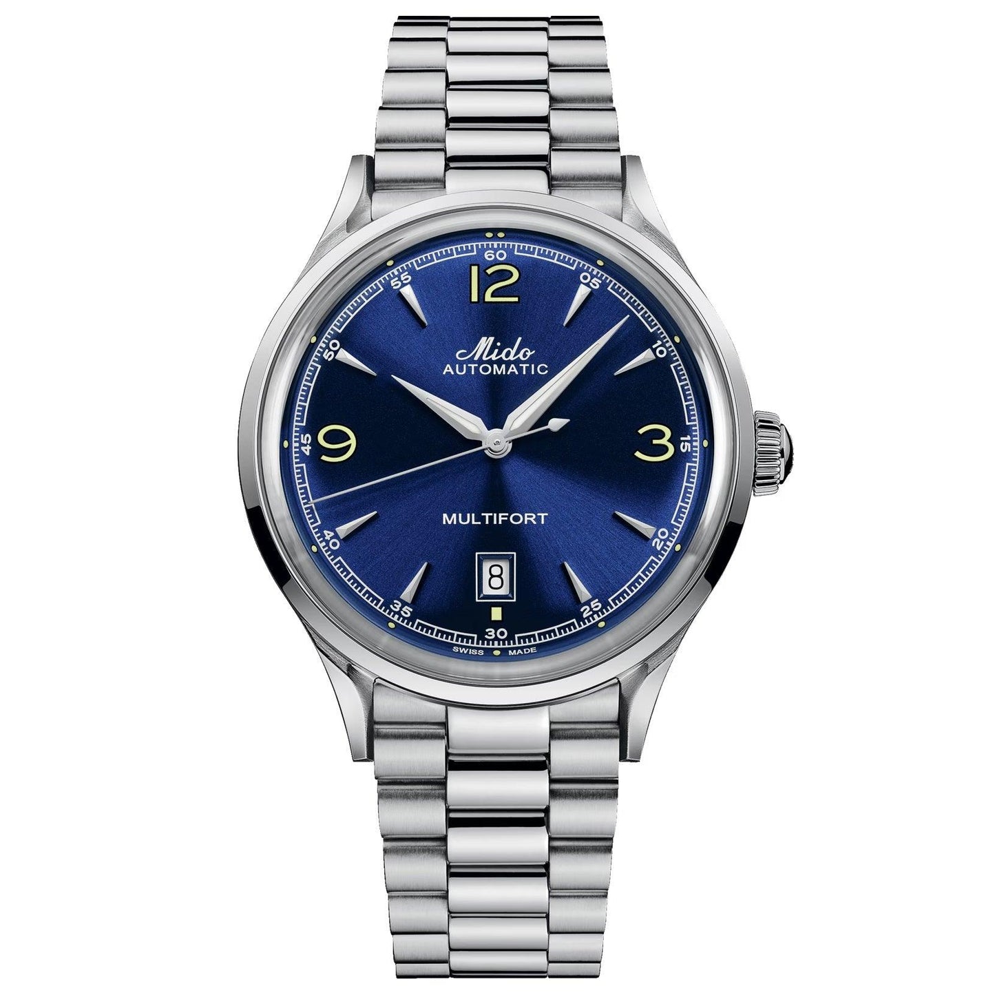 Mido Multifort Powerwind 40mm blå automatisk stålklocka M040.407.11.047.00