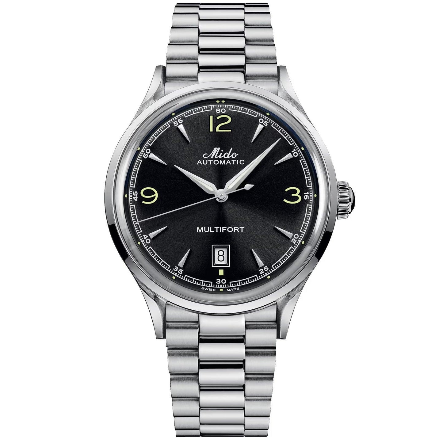 Mido Multifort Powerwind 40mm svart automatisk stålklocka M040.407.11.057.00