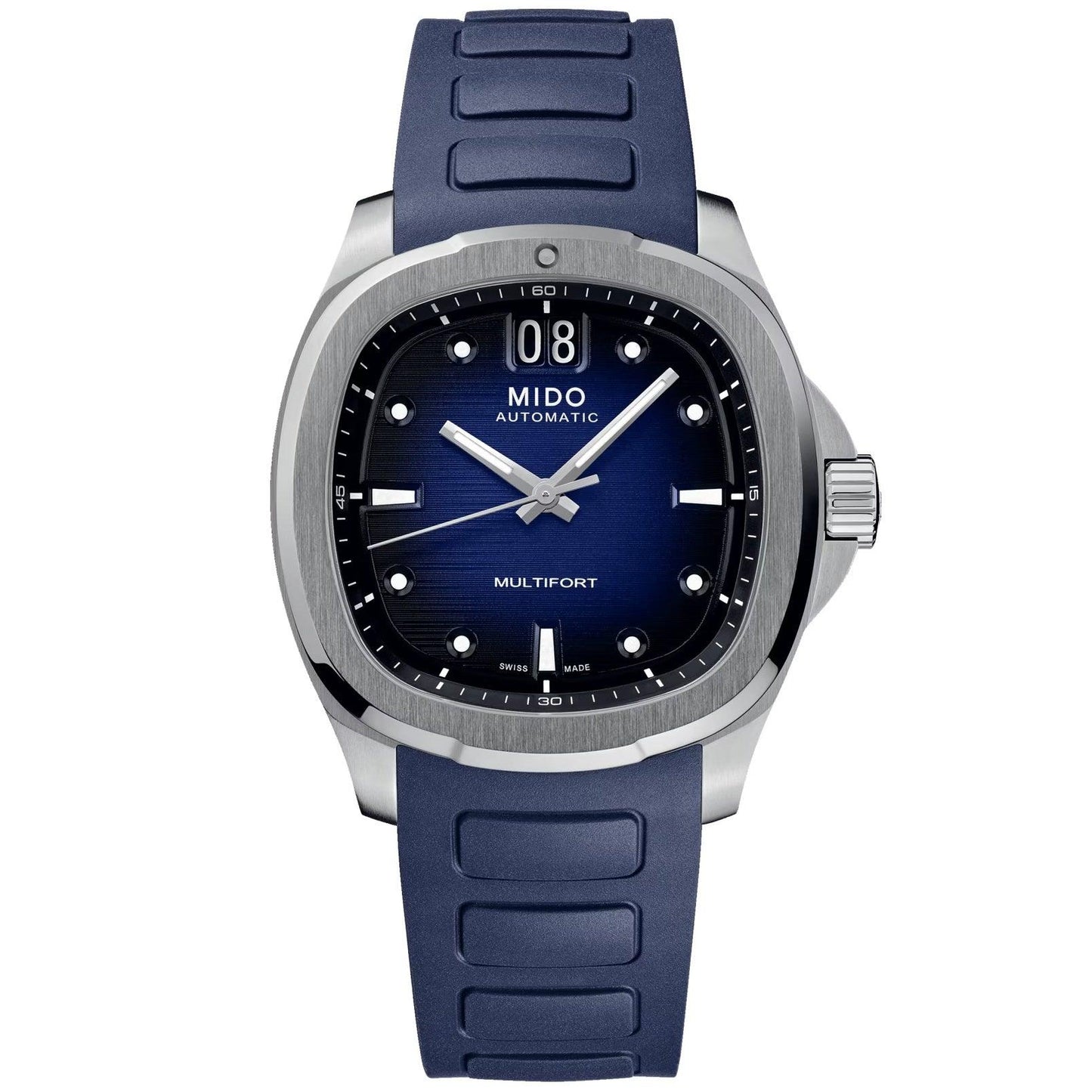 Mido Multifort TV Big Date 40x39.2mm blå automatisk stålklocka M049.526.17.041.00