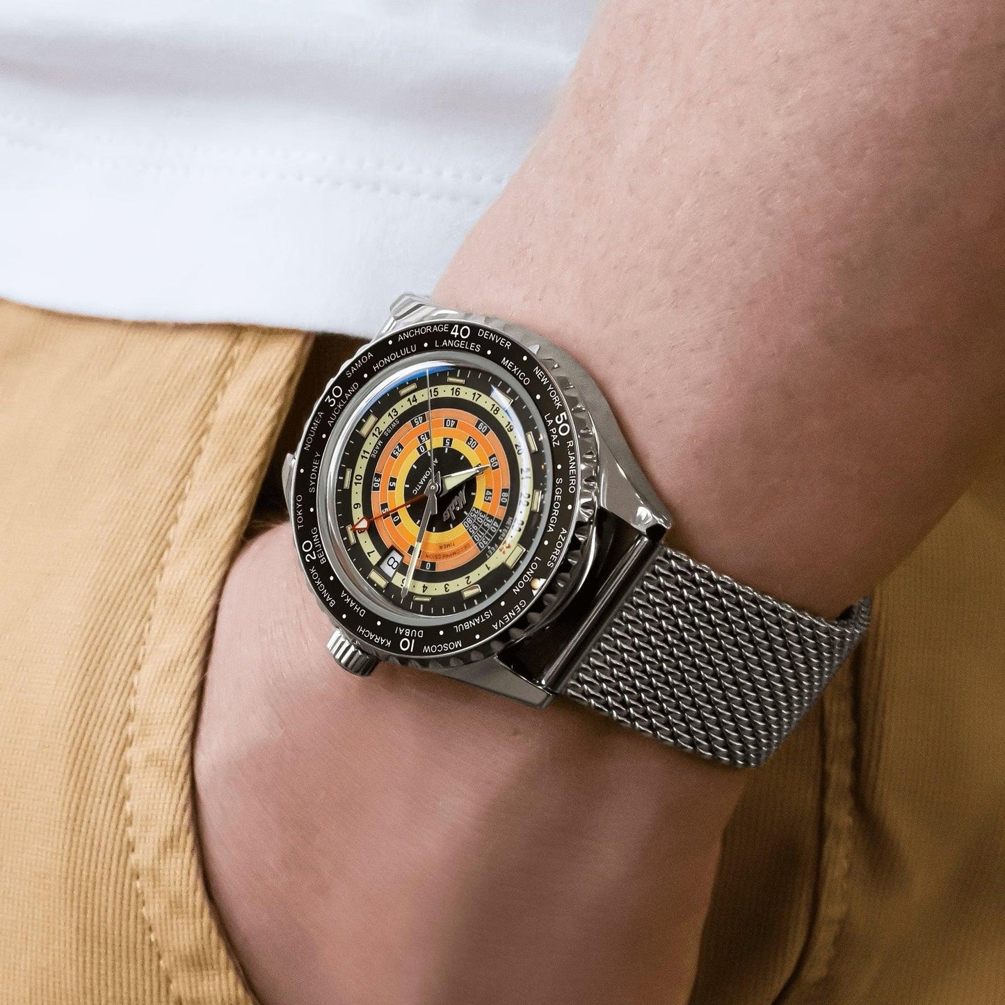 Mido orologio Ocean Star Decompression Worldtimer Special Edition 40mm nero automatico acciaio M026.829.17.051.00