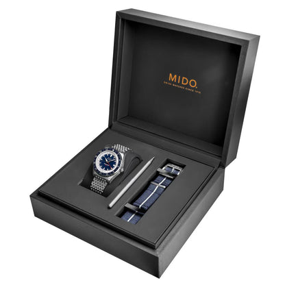 Mido Ocean Star GMT Special Edition 40 mm blå automatisk stålklocka M026.829.18.041.00