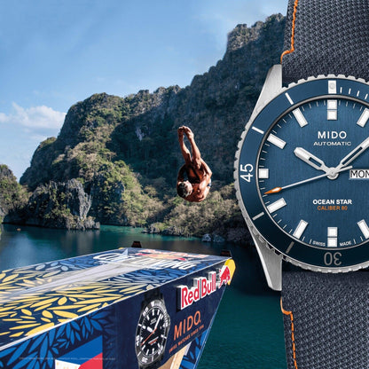 Mido Ocean Star Red Bull Cliff Diving Limited Edition 500 st 42 mm Blå Automatisk Stål M026.430.17.041.00