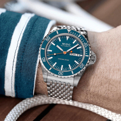 Mido Ocean Star Tribute Blå 41mm Automatisk Specialutgåva 75-årsjubileumsklocka med dubbelt armband M026.830.11.041.00