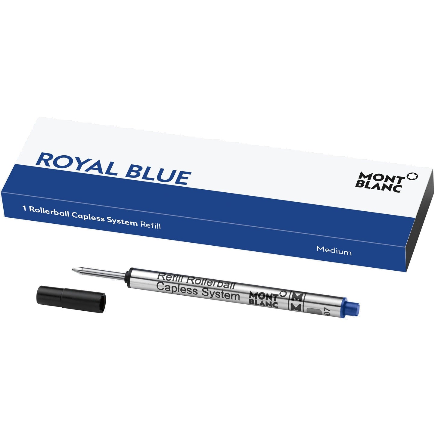 Montblanc 1 refillsystem för locklös rollerballpenna, medium, kunglig blå, blå spets, M 128243