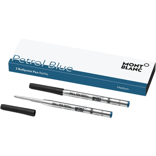 Montblanc 2 Kulspetspennor Refills (M) Petrolblå 119604