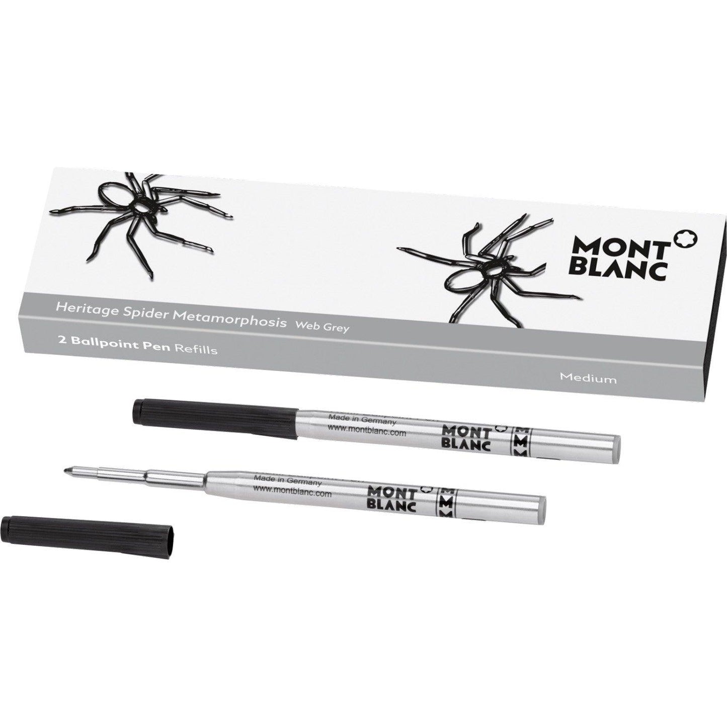 Montblanc 2 kulspetspennor med refill (M) Heritages Spider Grey (grå) 118203