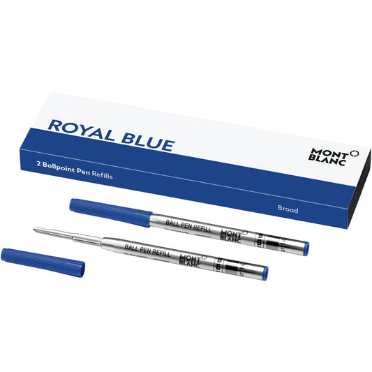Montblanc 2 Kulspetspennor Refills B Kungsblå 128215
