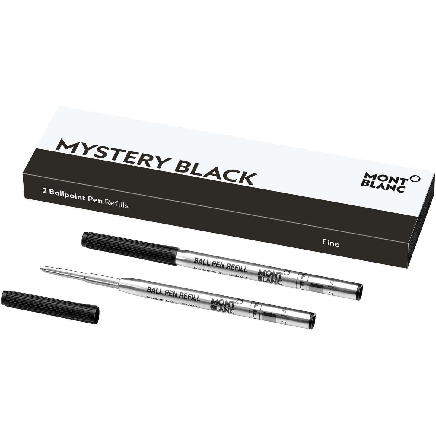 Montblanc 2 Kulspetspennor med F-spets, Mystery Black, svart 116189