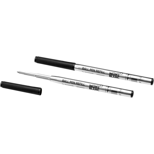 Montblanc 2 Kulspetspennor med F-spets, Mystery Black, svart 116189
