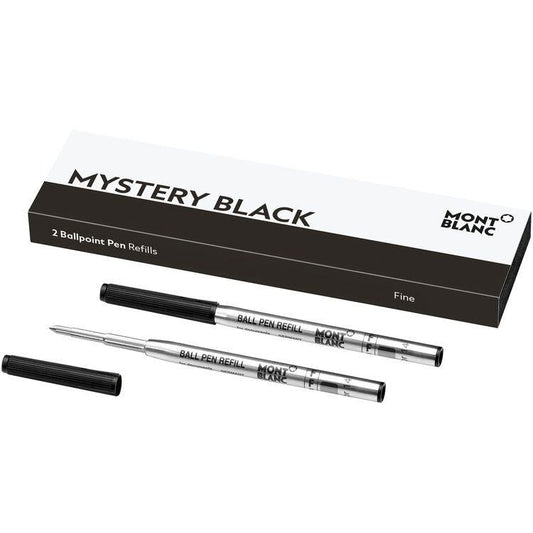 Montblanc 2 Kulspetspennor med F-spets, mystisk svart 128210