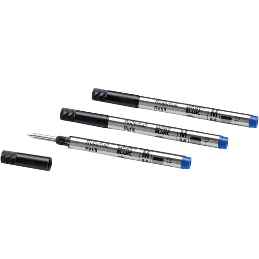 Montblanc 3 små rollerball-refiller M Royal Blue 128241