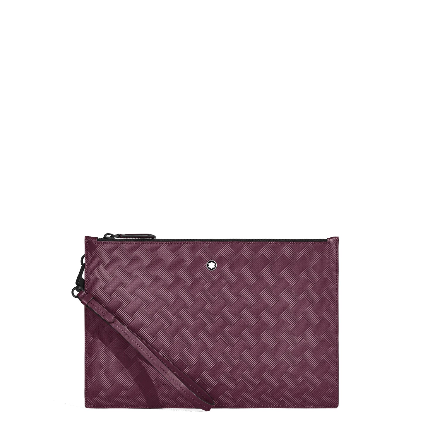 Montblanc astuccio extreme 3.0 cassis 199410 clutch bordeaux con tessuto intrecciato e cerniera nera
