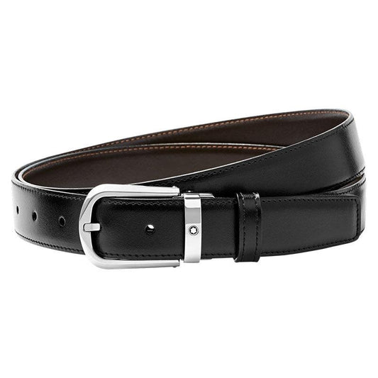 Montblanc Elegant Herrbälte Svart/Brunt 30mm Vändbart Justerbart 114412