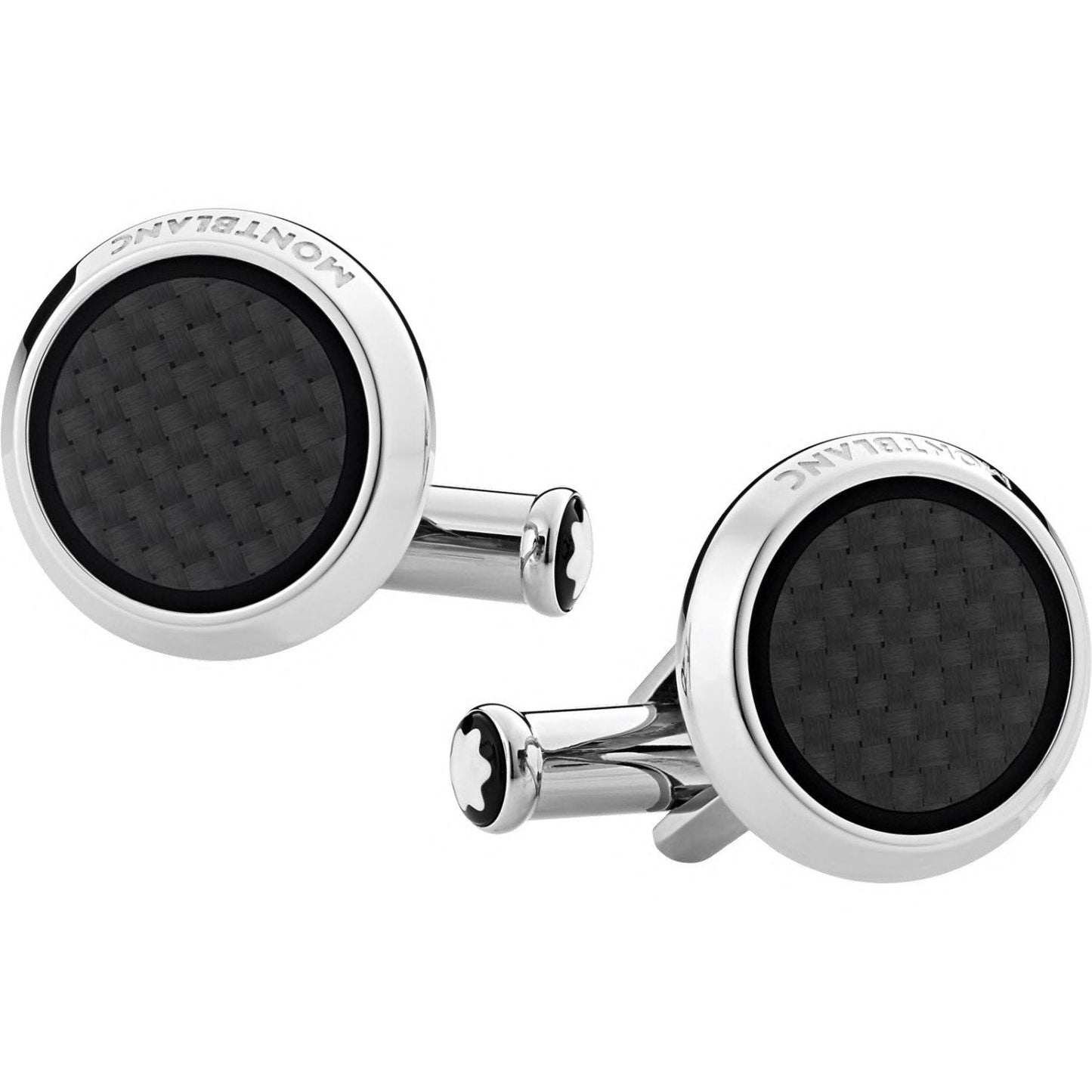 Montblanc Extreme 2.0 Runda Manschettknappar i Stål med Kolfibereffekt Texturerad Insats 124295