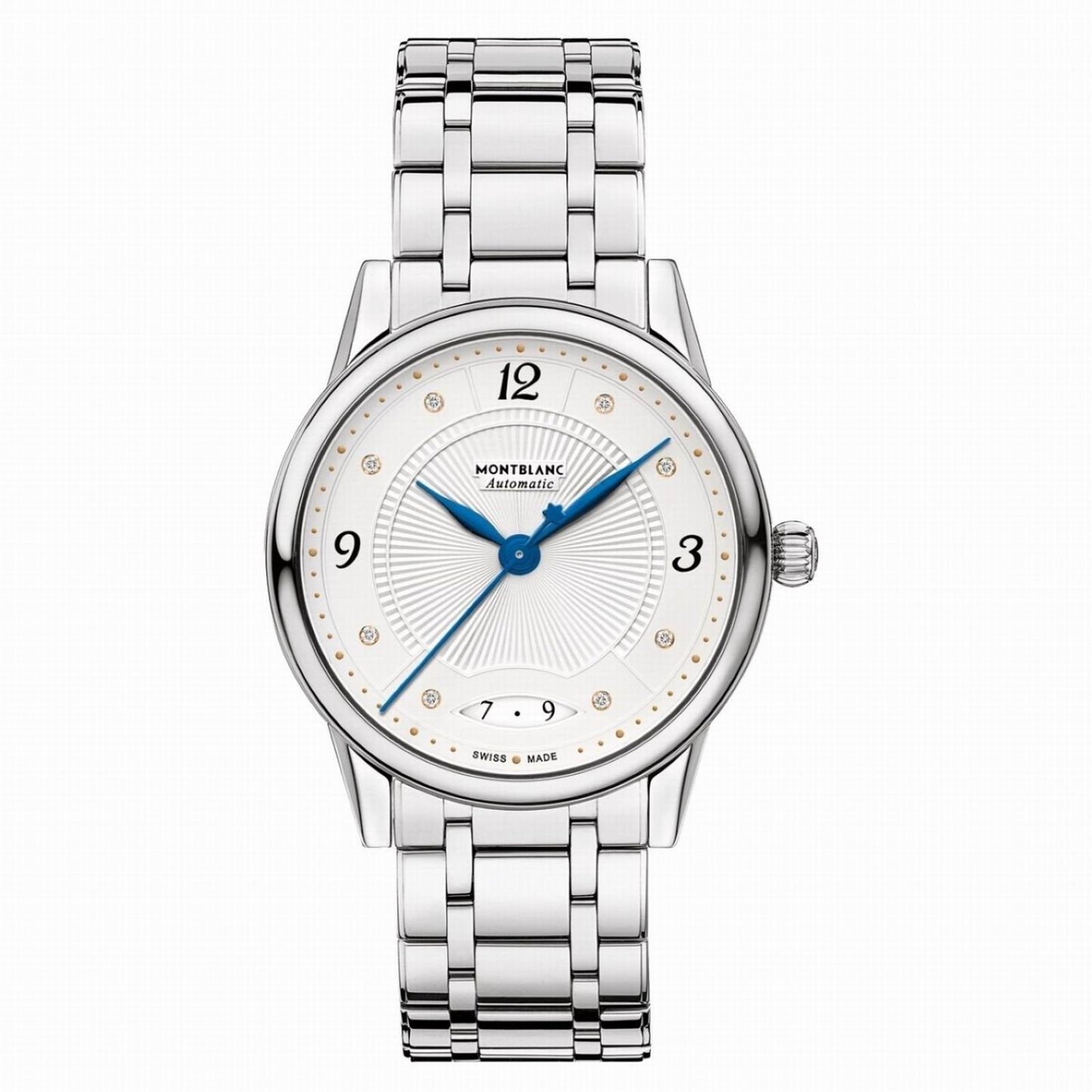 Montblanc Bohème Date 37mm Vit automatisk stålklocka 114733