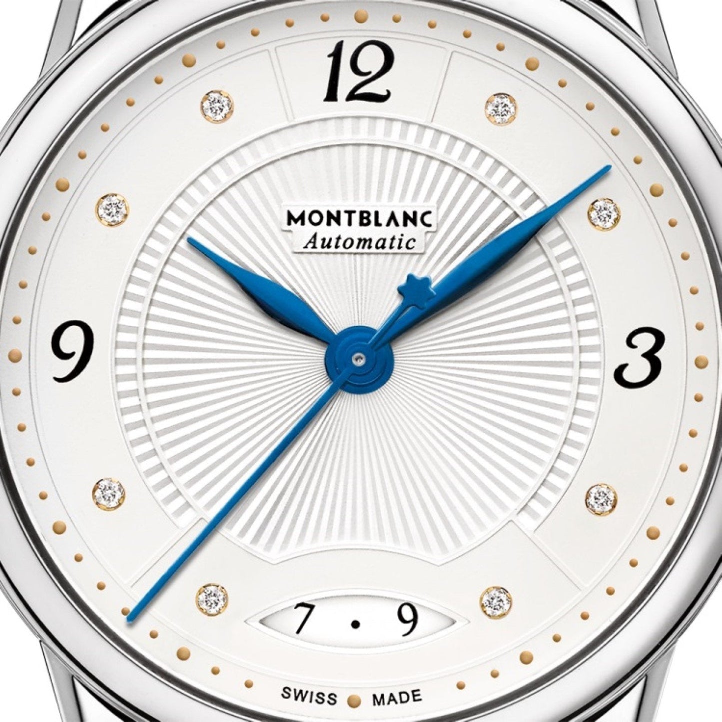 Montblanc Bohème Date 37mm Vit automatisk stålklocka 114733