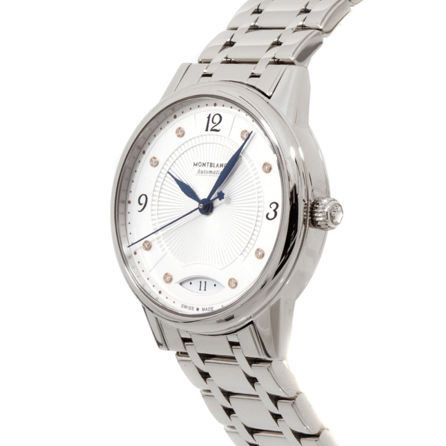 Montblanc Bohème Date 37mm Vit automatisk stålklocka 114733