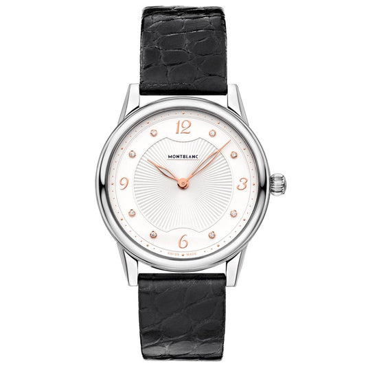 Montblanc orologio donna Bohème Quartz 34mm acciaio coccodrillo nero 123868