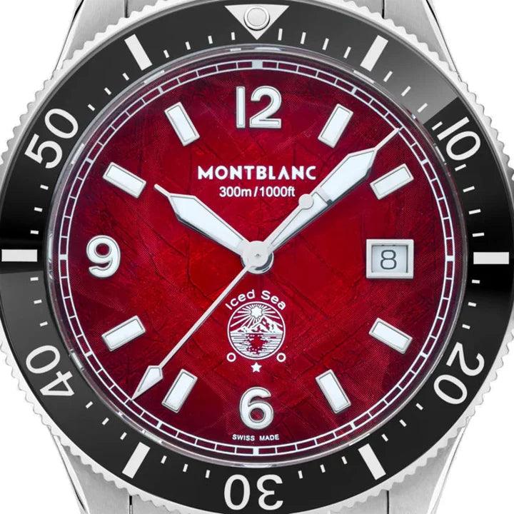 Montblanc Iced Sea Date 41mm Vinröd automatisk stålklocka 132291