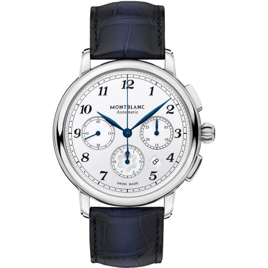 Montblanc orologio Star Legacy Chronograph 42mm argento automatico acciaio 118514