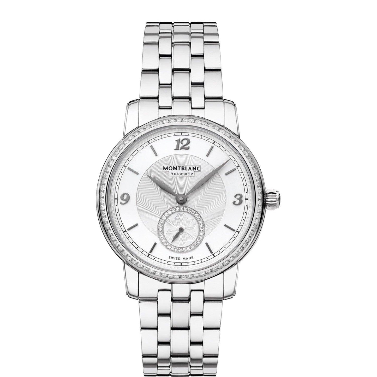 Montblanc Star Legacy Small Second 36mm Silver Diamond Automatic Steel Watch 118507