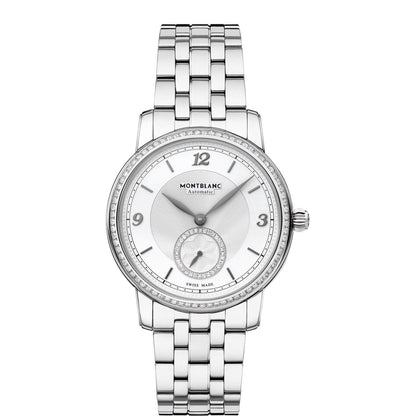 Montblanc Star Legacy Small Second 36mm Silver Diamond Automatic Steel Watch 118507