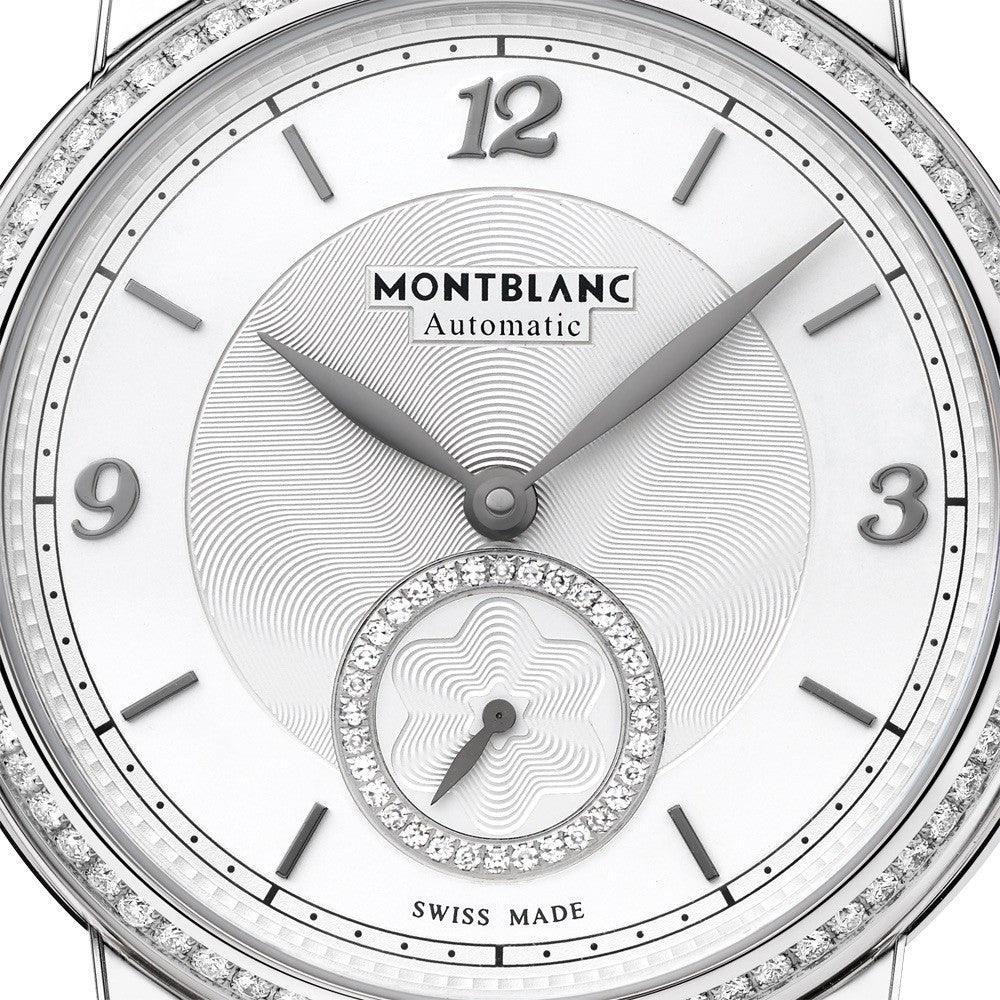 Montblanc Star Legacy Small Second 36mm Silver Diamond Automatic Steel Watch 118507