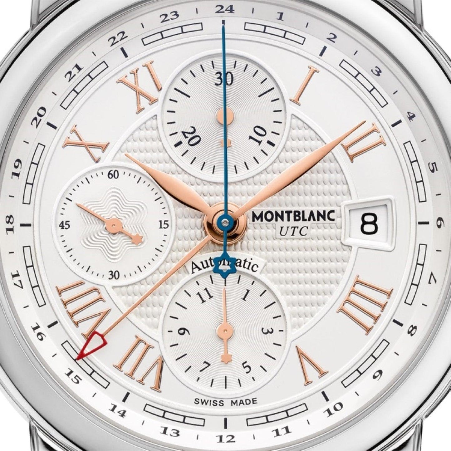 Montblanc Star Roman Chronograph UTC Carpe Diem specialutgåva 42mm silver automatisk stål 113880