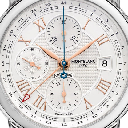 Montblanc Star Roman Chronograph UTC Carpe Diem specialutgåva 42mm silver automatisk stål 113880