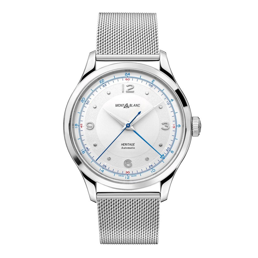 Montblanc Heritage GMT 40mm automatisk stål herrklocka 119949