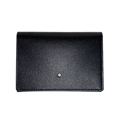 Montblanc porta biglietti da visita con tasca a vista e soffietto a U Meisterstück nero 126221