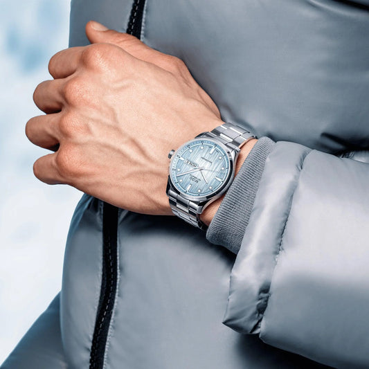 Orologio mido multifort m freeze 42mm turchese automatico acciaio con finitura satinata verticale e dial côtes de genève