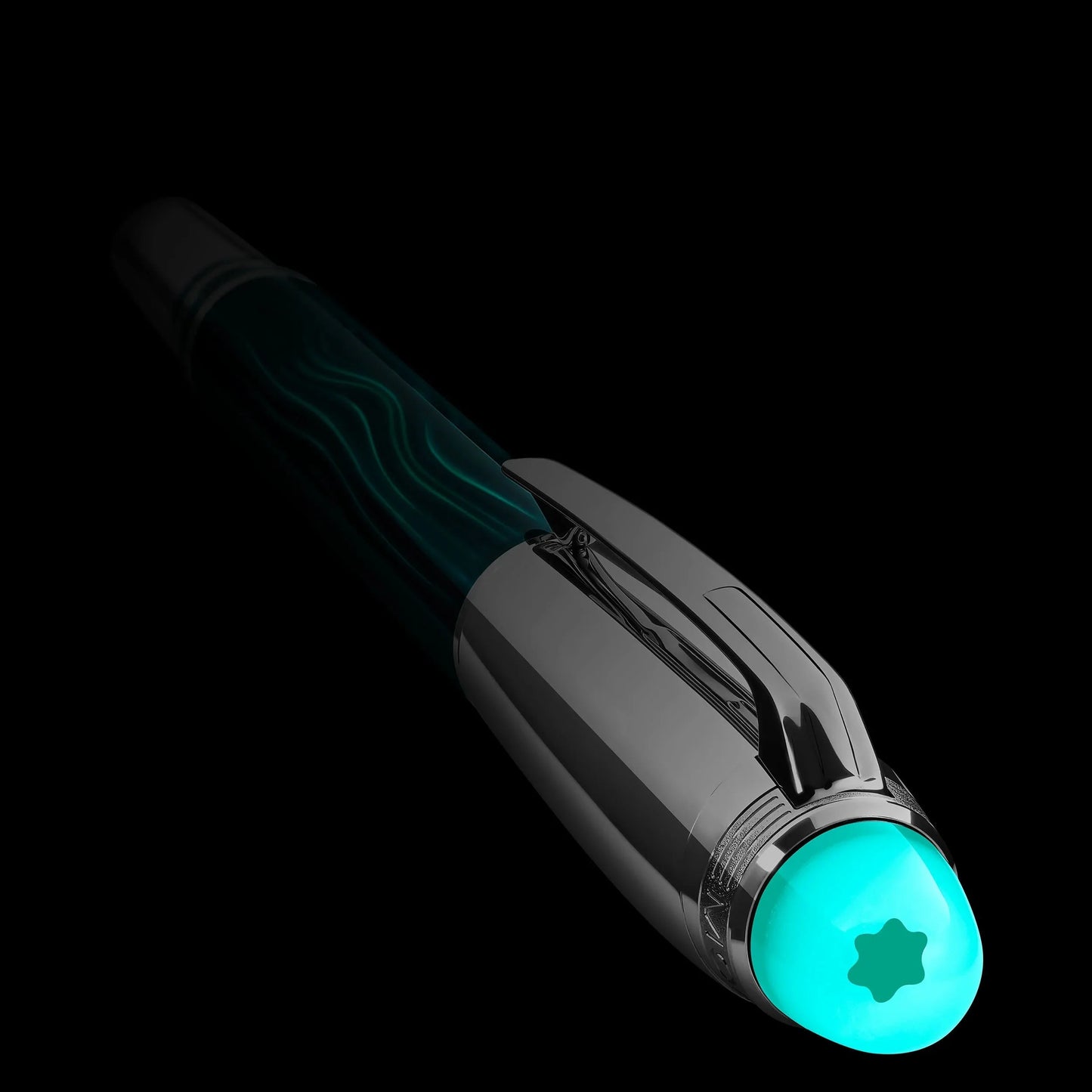 Montblanc fineliner starwalker polargreen con corpo traslucido verde turchese e dettagli in metallo argento