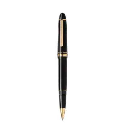 Montblanc roller meisterstuck gold-coated legrand 132454 in pregiata resina nera con finiture oro lucide